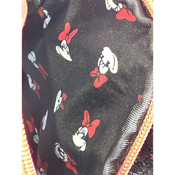 LOUNGEFLY DISNEY MINNIE MOUSE POLKA DOT BLACK SEQUIN WRISTLET BAG main image 8